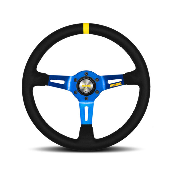 MOMO MOD.08 – BLUE SPOKE SUEDE STEERING WHEEL