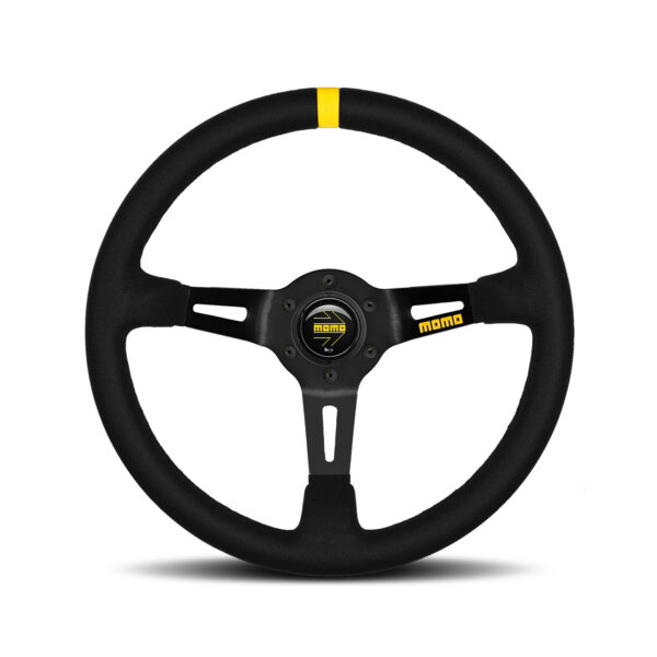 MOMO MOD.08 – RALLY STYLE BLACK SUEDE STEERING WHEEL