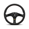 Momo Tuner- Black Leather Black Aluminium Spoke Steering Wheel