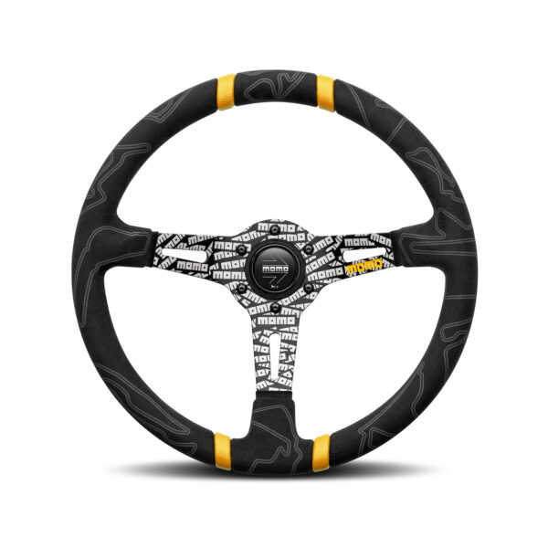 MOMO ULTRA BLACK STEERING WHEEL – YELLOW INSERTS