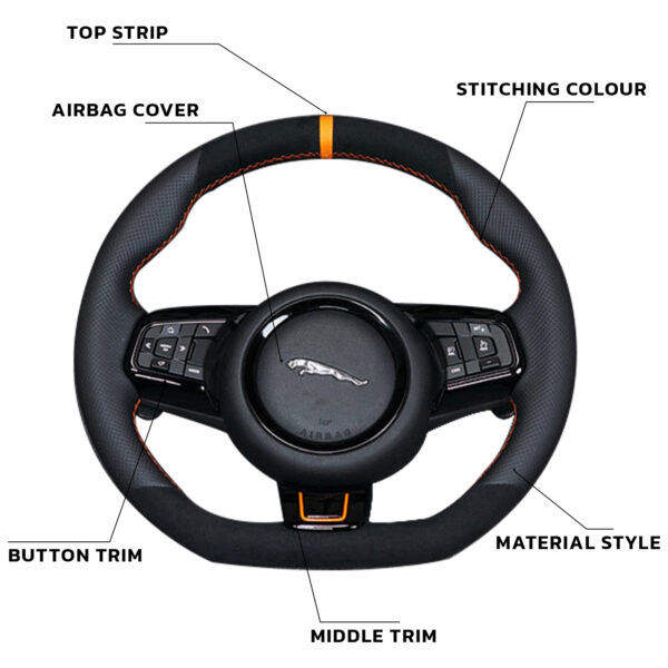 Jaguar F-type Style Customisable Steering Wheel