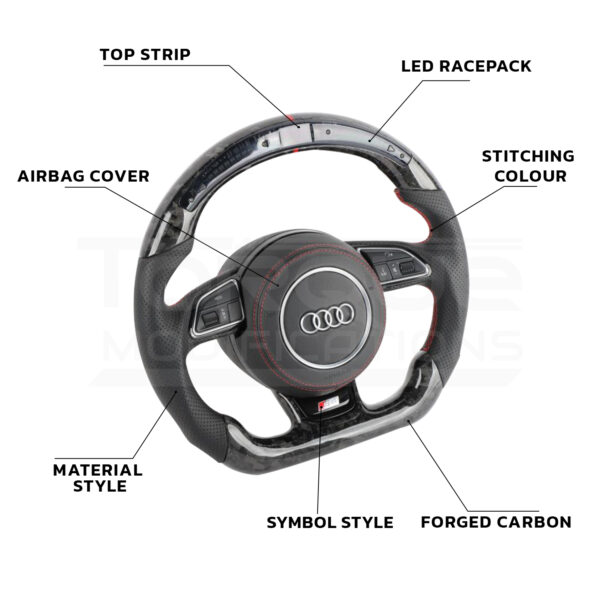 Audi A/S/RS Style (1st Gen) Customisable Steering Wheel (Fits 2013 – 2016 Audi A/S/RS Models)