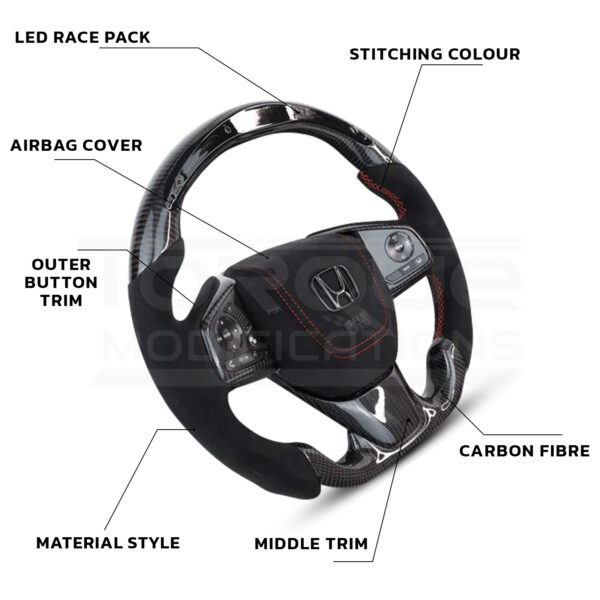 Honda Civic (10th Generation) Style Customisable Steering Wheel