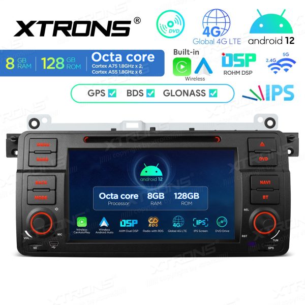 7″ IPS Display Android Car Stereo Multimedia Player Octa Core Processor 8GB RAM & 128GB ROM Custom Fit for BMW E46