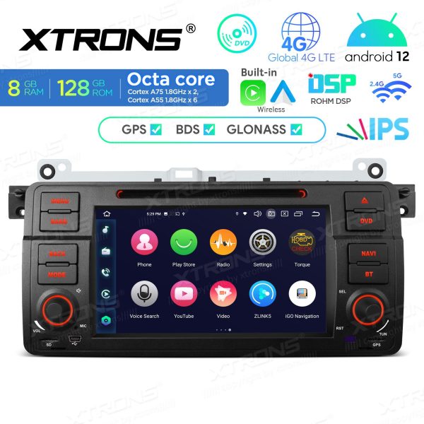 7″ IPS Display Android Car Stereo Multimedia Player Octa Core Processor 8GB RAM & 128GB ROM Custom Fit for BMW E46