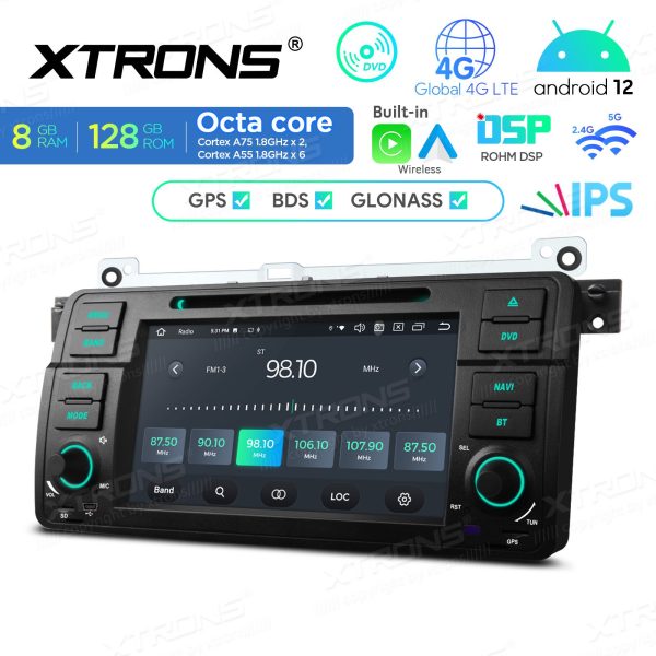 7″ IPS Display Android Car Stereo Multimedia Player Octa Core Processor 8GB RAM & 128GB ROM Custom Fit for BMW E46