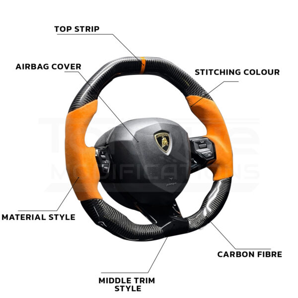 Lamborghini Aventador Style Customisable Steering Wheel