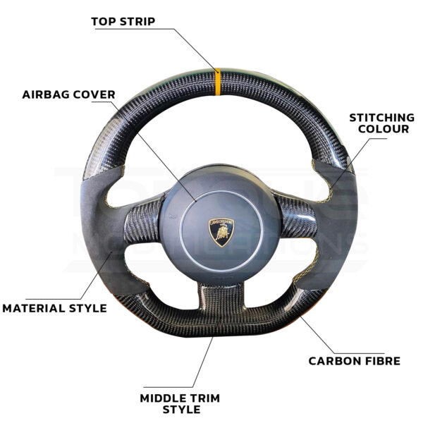 Lamborghini Gallardo Style Customisable Steering Wheel