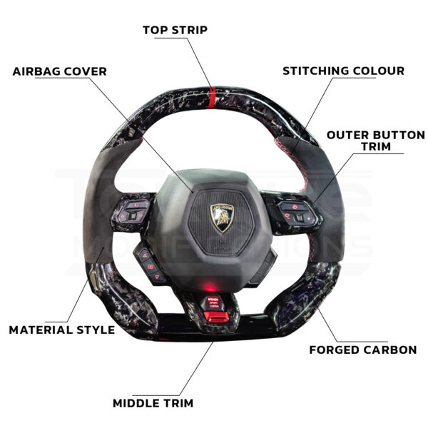 Lamborghini Huracán Style Customisable Steering Wheel