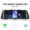 BMW 5 SERIES (F10, F11, F18) ANDROID 13 | MULTIMEDIA HD IPS TOUCHSCREEN DISPLAY + BUILT-IN WIRELESS CARPLAY & ANDROID AUTO 10.25″ – Fits: 2010 – 2017 (LHD & RHD)