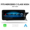 MERCEDES C CLASS W204 ANDROID 13 | MULTIMEDIA HD IPS TOUCHSCREEN DISPLAY + BUILT-IN WIRELESS CARPLAY & ANDROID AUTO 10.25″/ 12.3″ – Fits: 2011 – 2014 (LHD & RHD)