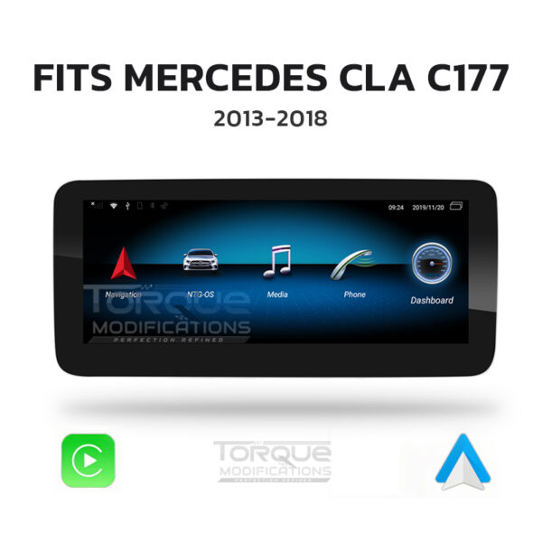 MERCEDES CLA CLASS W177 ANDROID 13 | MULTIMEDIA HD IPS TOUCHSCREEN DISPLAY + BUILT-IN WIRELESS CARPLAY & ANDROID AUTO 10.25″/ 12.3″ – Fits: 2013 – 2018 (LHD & RHD)