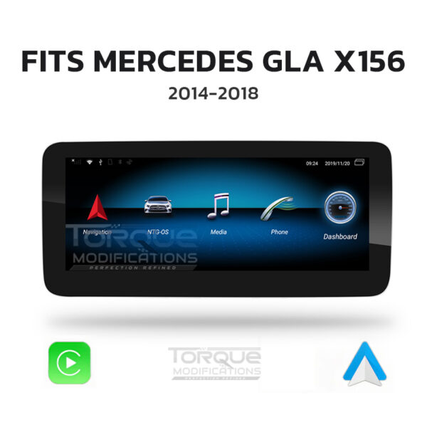 MERCEDES GLA CLASS W156 ANDROID 13 | MULTIMEDIA HD IPS TOUCHSCREEN DISPLAY + BUILT-IN WIRELESS CARPLAY & ANDROID AUTO 10.25″/ 12.3″ – Fits: 2013 – 2018 (LHD & RHD)