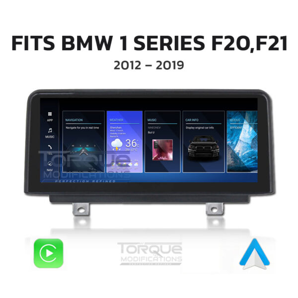 BMW 1 SERIES (F20, F21) ANDROID 13 | MULTIMEDIA HD IPS TOUCHSCREEN DISPLAY + BUILT-IN WIRELESS CARPLAY & ANDROID AUTO 10.25″ – Fits: 2012 – 2019 (LHD & RHD)