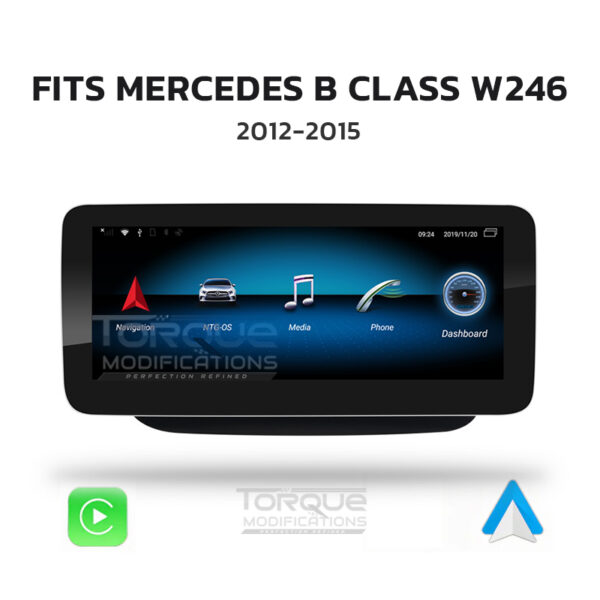 MERCEDES B CLASS W246 ANDROID 13 | MULTIMEDIA HD IPS TOUCHSCREEN DISPLAY + BUILT-IN WIRELESS CARPLAY & ANDROID AUTO 10.25″ – Fits: 2012 – 2015 (LHD & RHD)