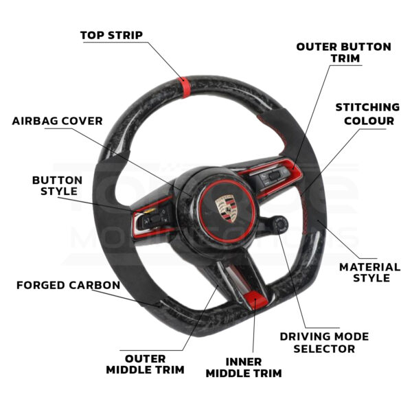 Porsche 911 992 Style Customisable Steering Wheel