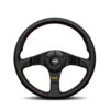 Momo Tuner- Black Leather Black Aluminium Spoke Steering Wheel