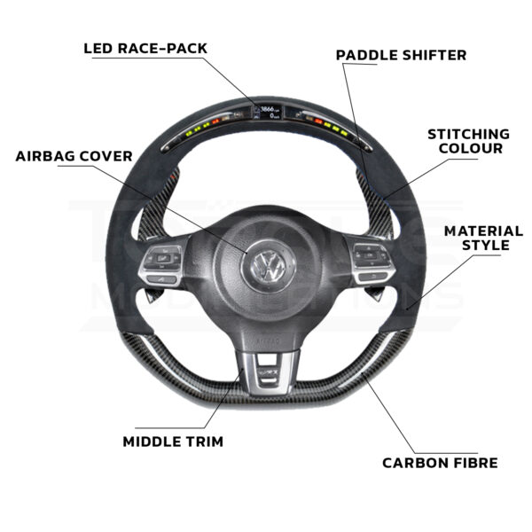 Volkswagen Golf Mk6 Style Customisable Steering Wheel