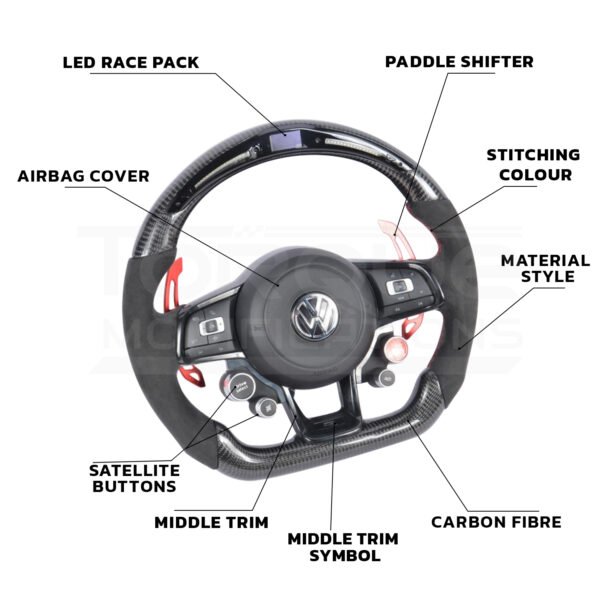 Volkswagen Golf MK7/7.5 Style Customisable Steering Wheel