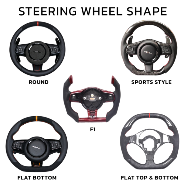 Jaguar F-type Style Customisable Steering Wheel