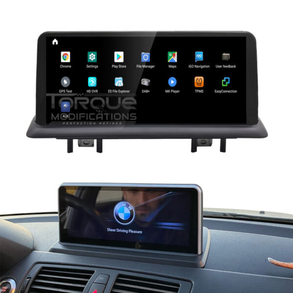 BMW 1 SERIES (E81, E82, E87, E88) ANDROID 13 | MULTIMEDIA HD IPS TOUCHSCREEN DISPLAY + BUILT-IN WIRELESS CARPLAY & ANDROID AUTO 10.25″ – Fits: 2004 – 2012 (LHD & RHD)