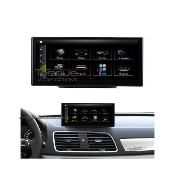 AUDI Q3/SQ3/RSQ3 ANDROID 13 | MULTIMEDIA HD IPS TOUCHSCREEN DISPLAY + BUILT-IN WIRELESS CARPLAY & ANDROID AUTO 10.25″/ 12.3″ – Fits: 2013 – 2020 (LHD & RHD)