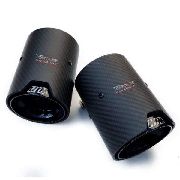 2 x BMW M STYLE MATTE CARBON BLACK Exhaust Tips M140i M240i M135i M235i