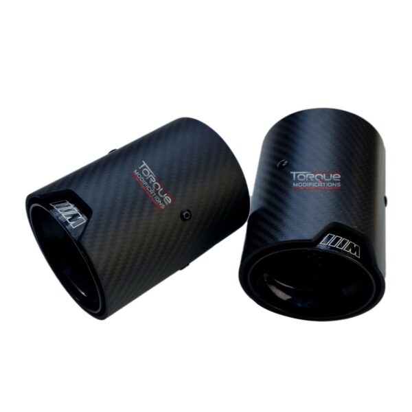 2 x BMW M STYLE MATTE CARBON BLACK Exhaust Tips M140i M240i M135i M235i